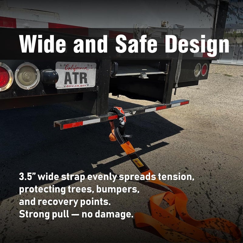 ATR Recovery Tow Strap 3.5" x 20ft – 36,000 lbs Break Strength, Heavy Duty Snatch Strap for Truck, SUV, UTV, Off-Road Pulling, Tow Rope with Storage Bag - Image 3